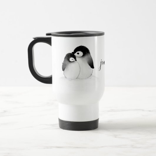 Pinguin Personalisiert Travel Mug Reisebecher (Links)