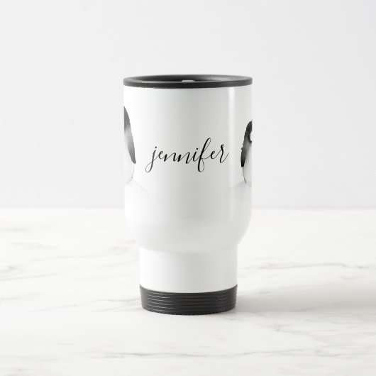 Pinguin Personalisiert Travel Mug Reisebecher (Mittel)