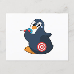 Pinguin Pfeile Pfeil Dartboard Postkarte