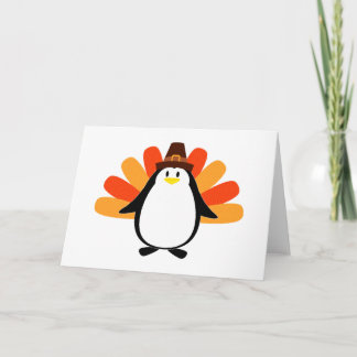 Pinguin Pilgrim Türkei Mash-up Feiertagskarte