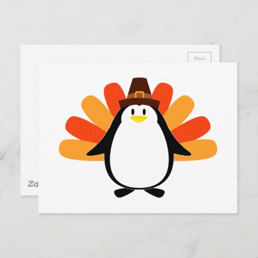 Pinguin Pilgrim Türkei Mash-up Postkarte (Vorne/Hinten)