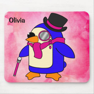 Pinguin-Pinguin-Blütenpastellpink aus niedlichem C Mousepad