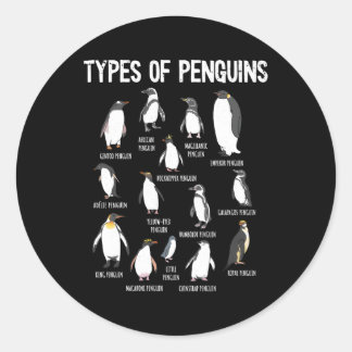 Pinguin-Pinguine der Welt-Arten von Pinguinen Runder Aufkleber