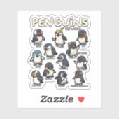 Pinguin-Pinguine-Tiere der Liebe des Weltpinguins Aufkleber (Blatt)