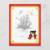 Pinguin Pirate Postcard Postkarte (Vorderseite)