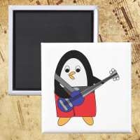 Pinguin Playing Bass Guitar