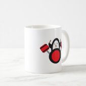 Pinguin Playing Drum Set Kaffeetasse (VorderseiteRechts)