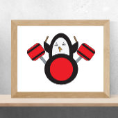 Pinguin Playing Drums Niedlich Poster