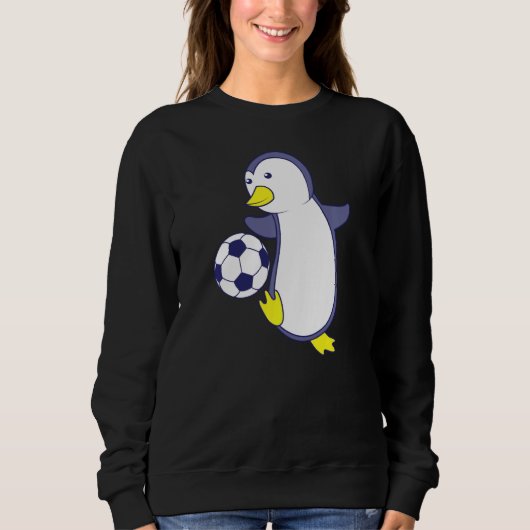Pinguin Playing Football Sweatshirt (Vorderseite)