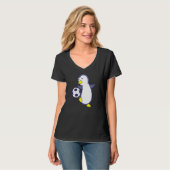 Pinguin Playing Football T-Shirt (Vorderseite Vollansicht)