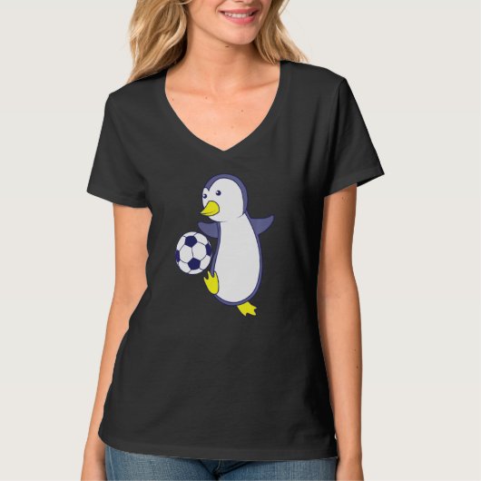 Pinguin Playing Football T-Shirt (Vorderseite)
