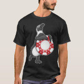 Pinguin Poker Poker Chips T-Shirt (Vorderseite)