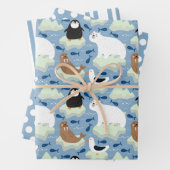 Pinguin Polar Bear Siegel Wrapping Paper Set 3 Geschenkpapier Set (Beispiel)