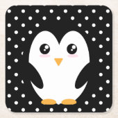 Pinguin Polka Dot Untersetzer ❄️ ✨ (Vorderseite)