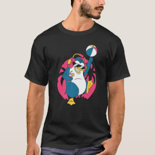 Pinguin Pool Party Aufblasbare Spreizwasserball T-Shirt