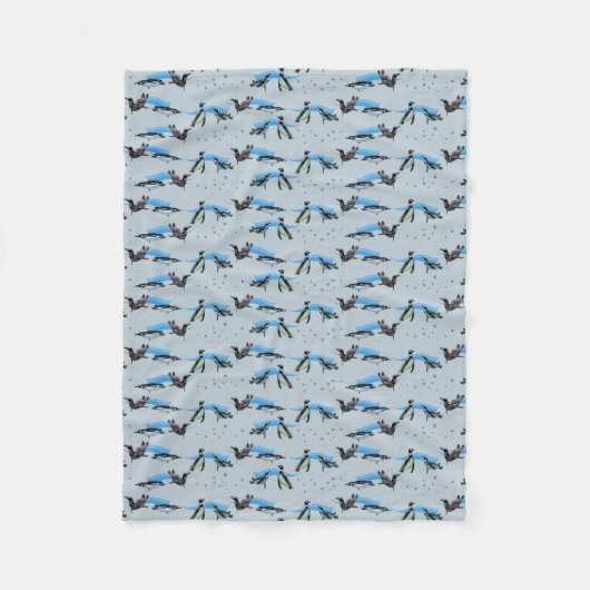 Pinguin Pool Party Fleece Blanket (Light Blue) (Vorderseite)