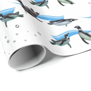 Pinguin Pool Party Wrapping Paper Geschenkpapier