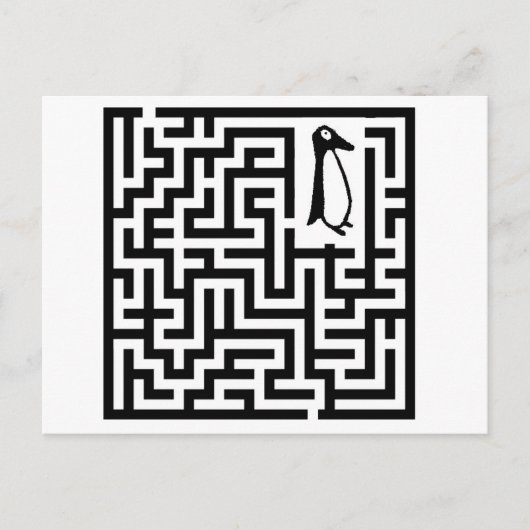 Pinguin Postcard Maze by Joke App Tv Tm Postkarte (Vorderseite)
