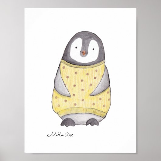 Pinguin Poster Niedlich Happy Pinguin Kinderzimmer (Vorne)