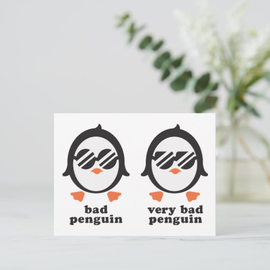 Pinguin Postkarte (Stehend Vorderseite)