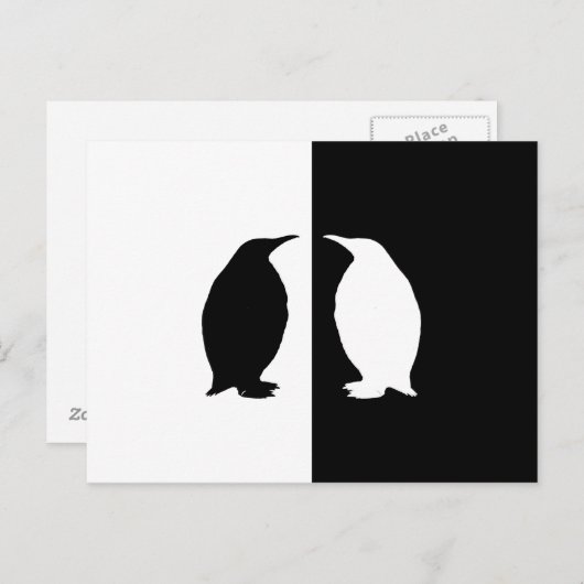 Pinguin Postkarte (Vorne/Hinten)