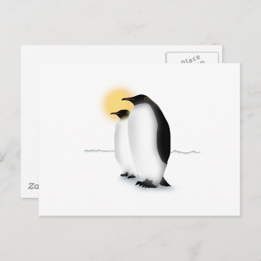 Pinguin Postkarte (Vorne/Hinten)