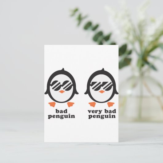 Pinguin Postkarte (Stehend Vorderseite)