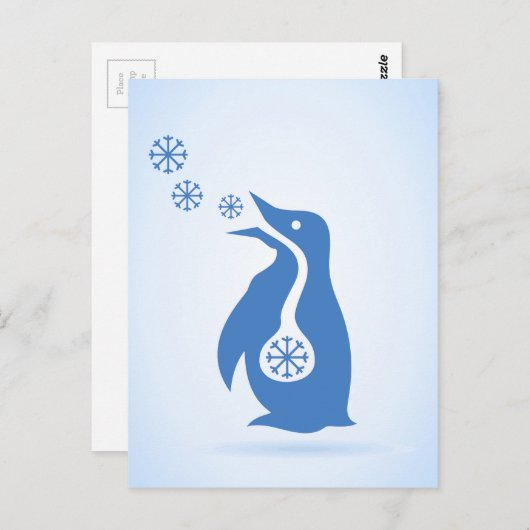 Pinguin Postkarte (Vorne/Hinten)