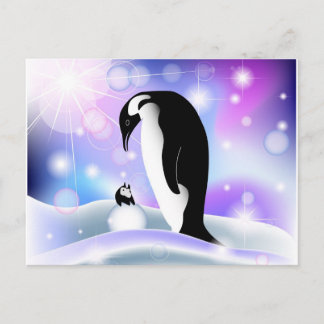 Pinguin Postkarte und notecard für Wünsche