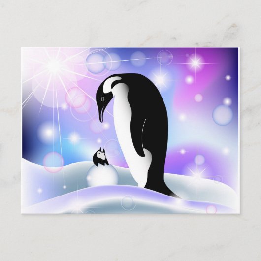 Pinguin Postkarte und notecard für Wünsche (Vorderseite)