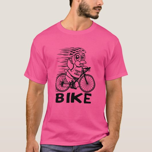 Pinguin Power Rad T-Shirt (Vorderseite)