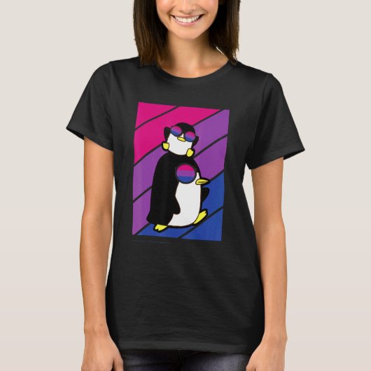 Pinguin Pride Bisexual Flag Lgbtq Stolz Alleinstol T-Shirt (Vorderseite)