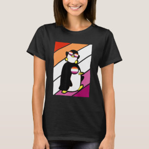 Pinguin Pride Lesbian Flag LGBTQ Stolz Alleinstolz T-Shirt