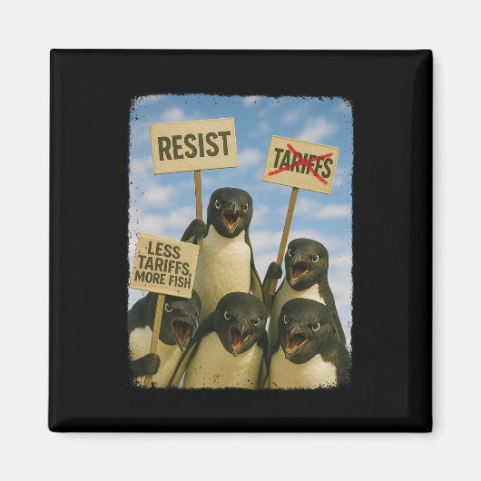 Pinguin Protest gegen Tarrifs März Aktivismus Spaß Magnet (Vorne)