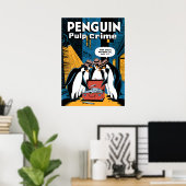 Pinguin Pulp Crime Noir Funny Design Poster (Heimbüro)