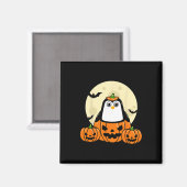 Pinguin Pumpkin Moon Fledermäuse Kostüm Niedlich l Magnet (Vorderseite/Rückseite)