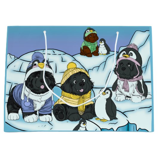Pinguin Puppy März Große Geschenktüte (Vorderseite)