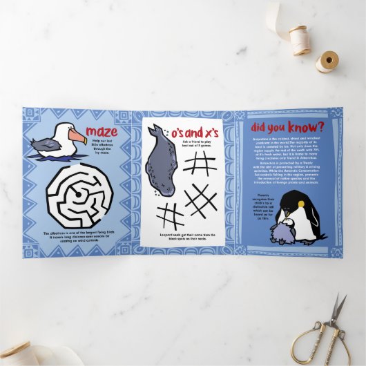 Pinguin-Puzzle-Grußkarte Dreifach Gefaltete Urlaubskarte (Innenseite)