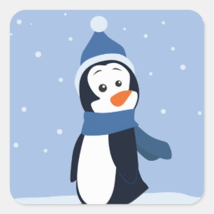 Pinguin Quadratischer Aufkleber