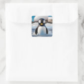 Pinguin Quadratischer Aufkleber (Tasche)