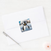 Pinguin Quadratischer Aufkleber (Umschlag)