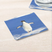 Pinguin Rechteckiger Pappuntersetzer (angewinkelt)