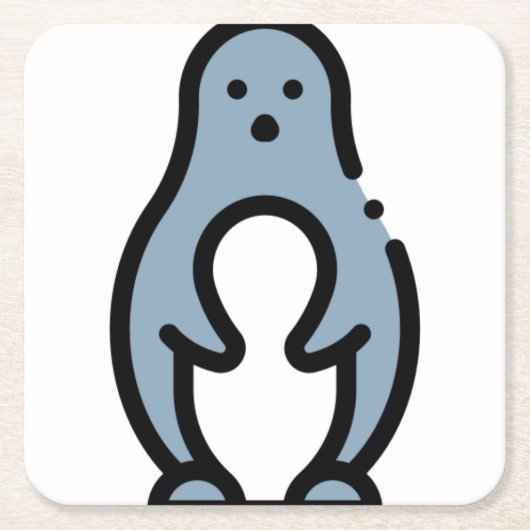 Pinguin Rechteckiger Pappuntersetzer (Vorderseite)