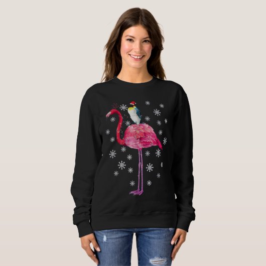 Pinguin-Reitflamingo-Weihnachtspyjama-T-Shirt Sweatshirt (Vorne ganz)