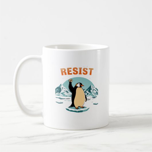 Pinguin Resist Muckup Graphic Vintag Arctic Kaffeetasse (Links)