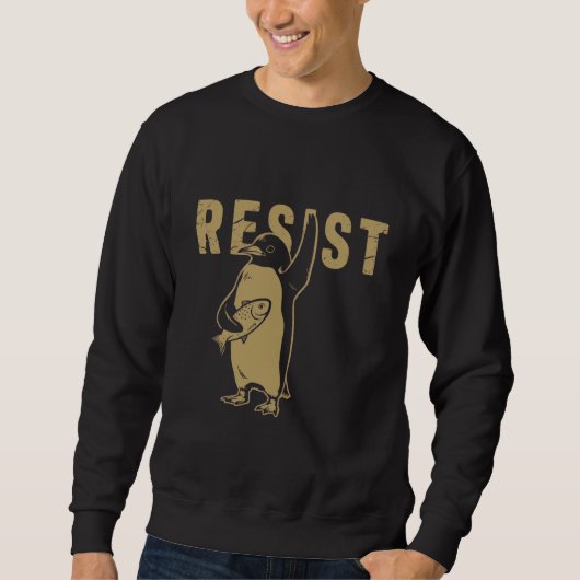 Pinguin Resist Pinguine protestieren gegen Zölle Sweatshirt (Vorderseite)