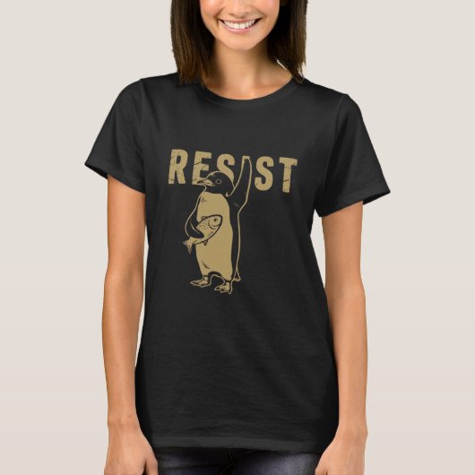 Pinguin Resist Pinguine protestieren gegen Zölle T-Shirt (Vorderseite)