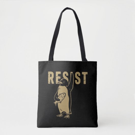 Pinguin Resist Pinguine protestieren gegen Zölle Tasche (Vorderseite)