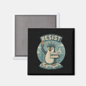 Pinguin Resist Shirt Pinguine Protest Funny Graphi Magnet (Vorderseite/Rückseite)