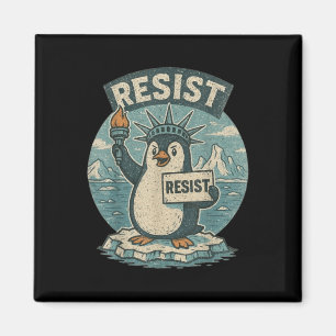 Pinguin Resist Shirt Pinguine Protest Funny Graphi Magnet